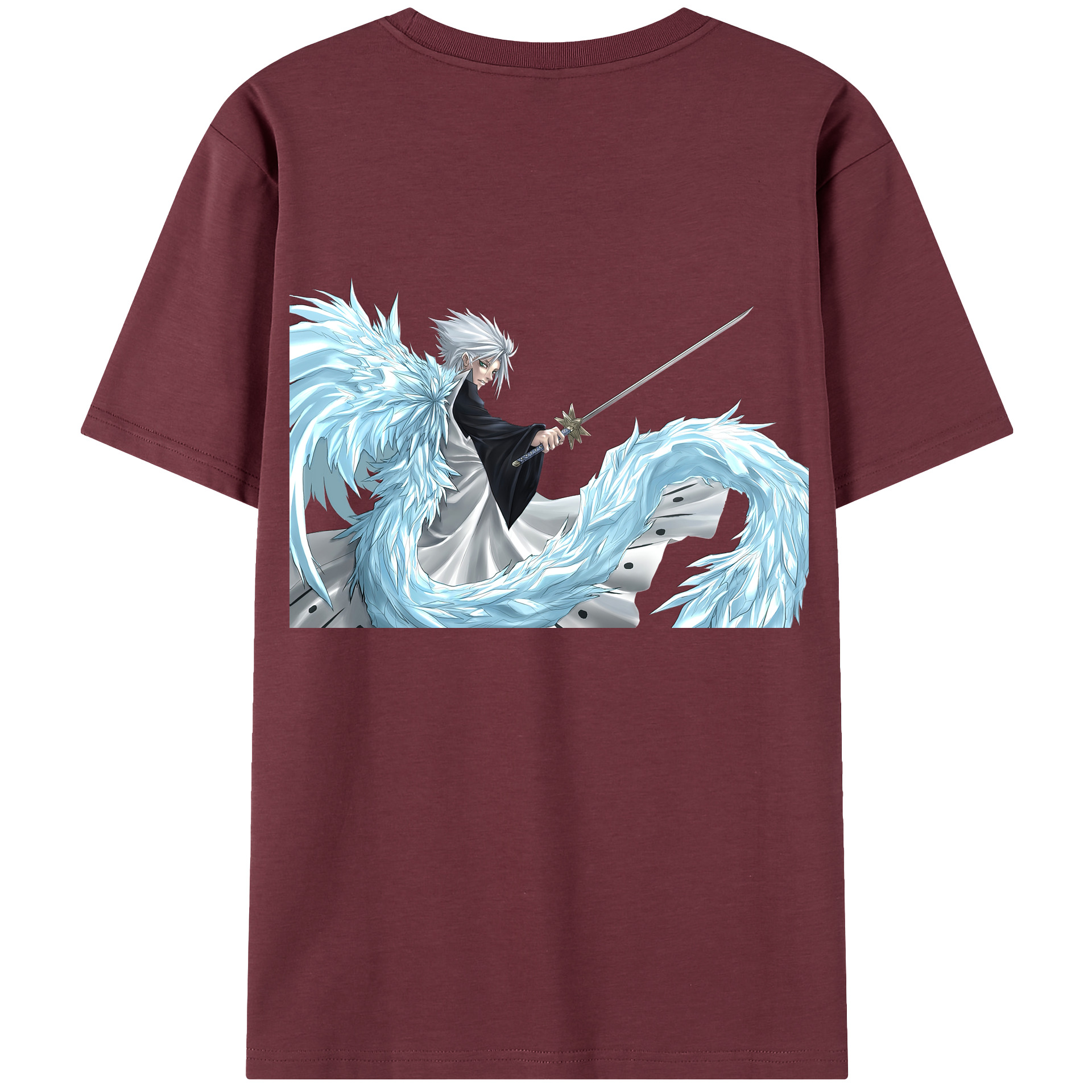 （画像用） ブリーチ 日番谷冬獅郎（ひつがや とうしろう） BLEACH Hitsugaya Toushirou 綿100％半袖Tシャツ（背面プリント）